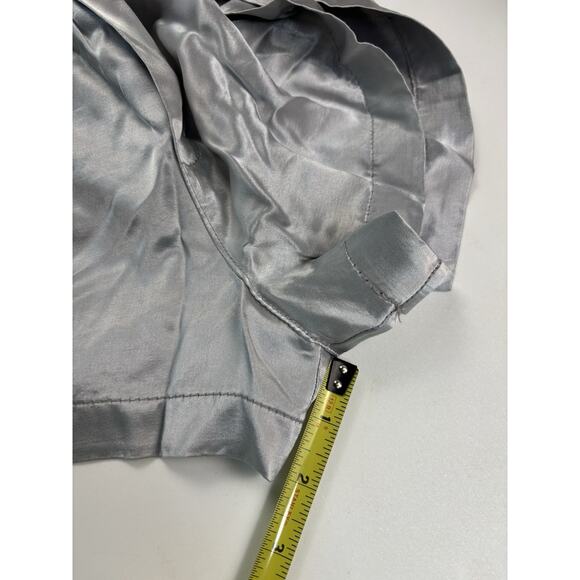 PJ Harlow Mikel Satin Boxer Lounge Shorts Morning Blue XS USA Made Womens Pajama - Picture 4 of 9